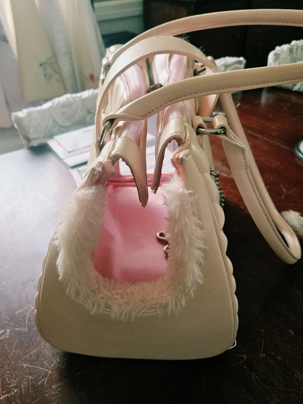 Vanderpump Quilted Pet Carrier Blush In Color